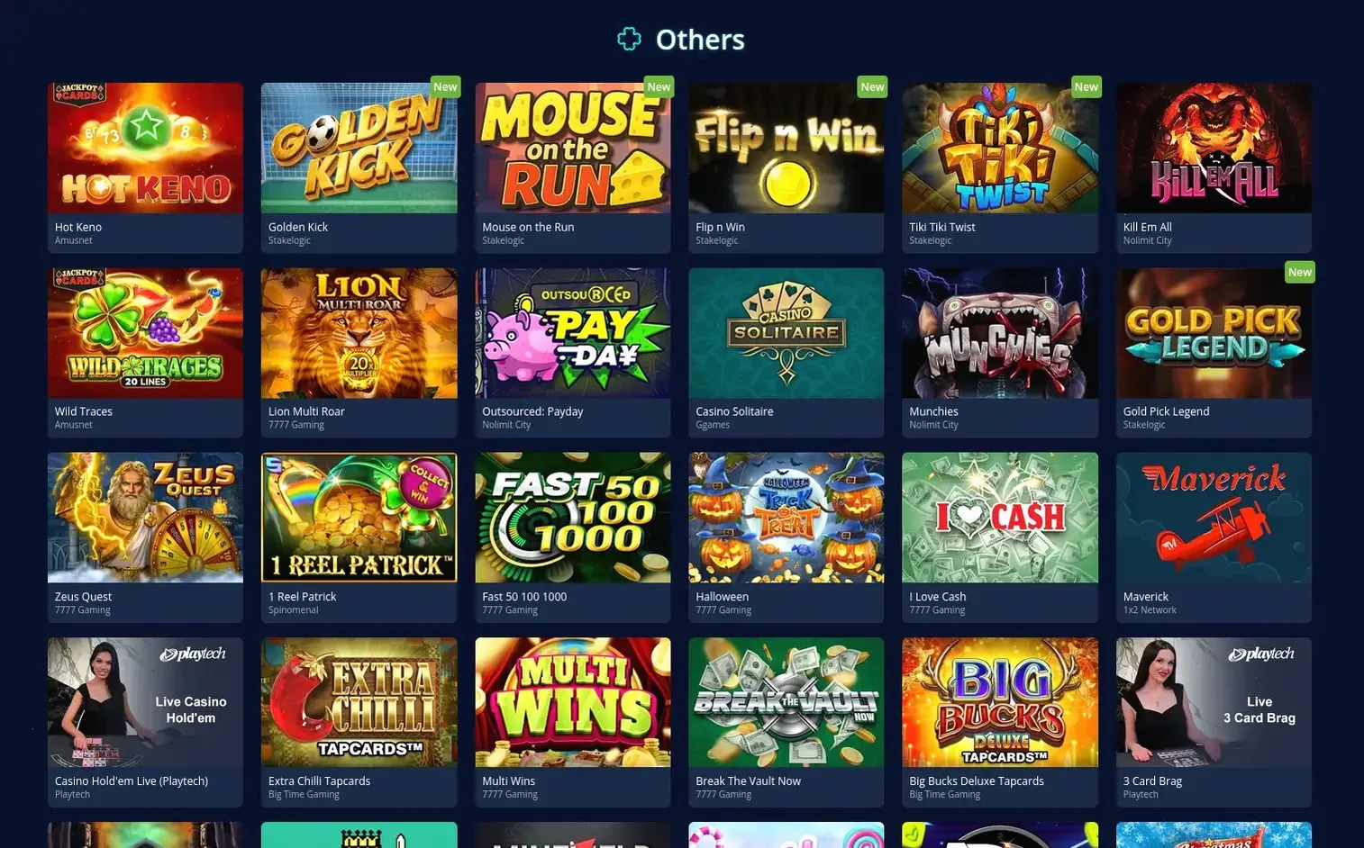 Lizaro Casino Spielauswahl